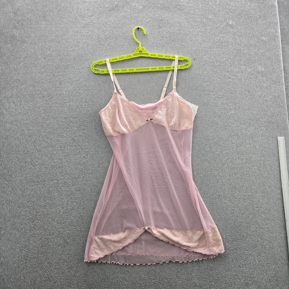 Carrie‎ Amber Women Sleepwear L/XL Pink Nylon Spandex 5067CH Babydoll Lace Bow